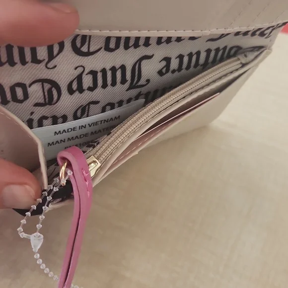 Juicy Couture Pink Heart Charm Wallet Small Cards And Money Organazer Logo Case - Picture 7 of 13